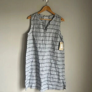 NEW Habitat - Linen Black Striped Dress